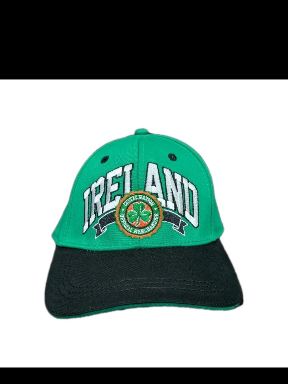 Green "Ireland" Baseball Cap with Shamrock Patch